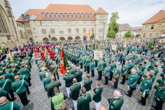 Zapfenstreich für den neuen Paderborner Erzbischof +++ Historische Schützenbruderschaften ehren Erzbischof Dr. Udo Markus Bentz am 16. Juni 2024 +++ Foto: Besim Mazhiqi