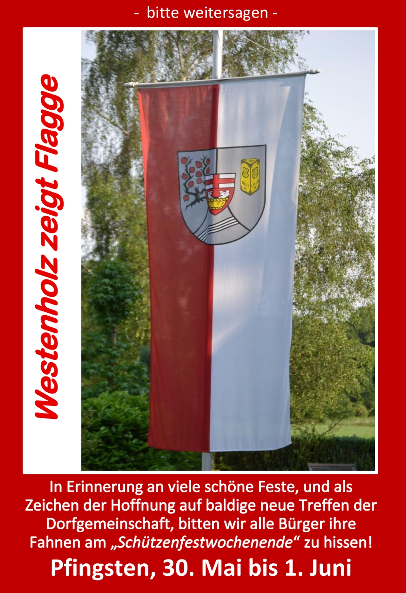 U24 Tischflagge Westerkappeln - 10x15cm Fahne Mit Schwarzem Sockel