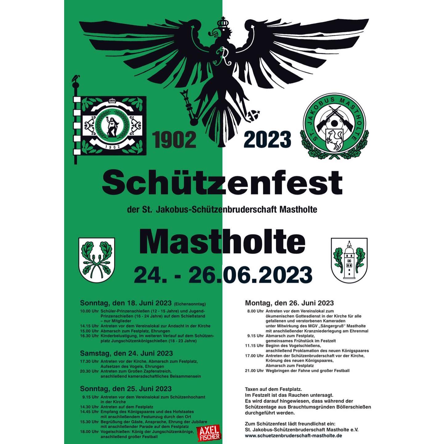 Sch&uuml;tzenfest Mastholte 2023 - Sch&uuml;tzenbruderschaft St. Joseph-Westenholz